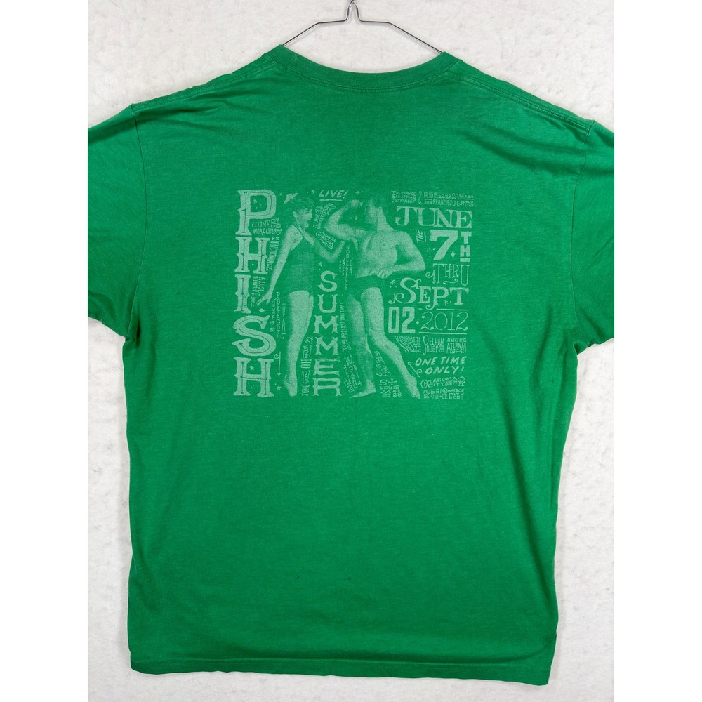Phish Summer Tour 2012 Concert T-Shirt Green Graphic Band Tee XL